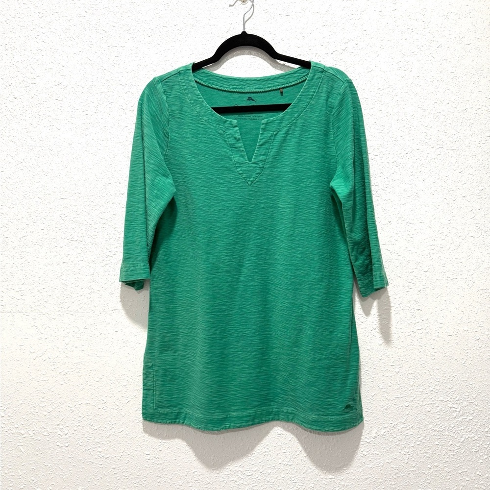 Tommy Bahama Emerald‎ Green V-neck Tunic Top M